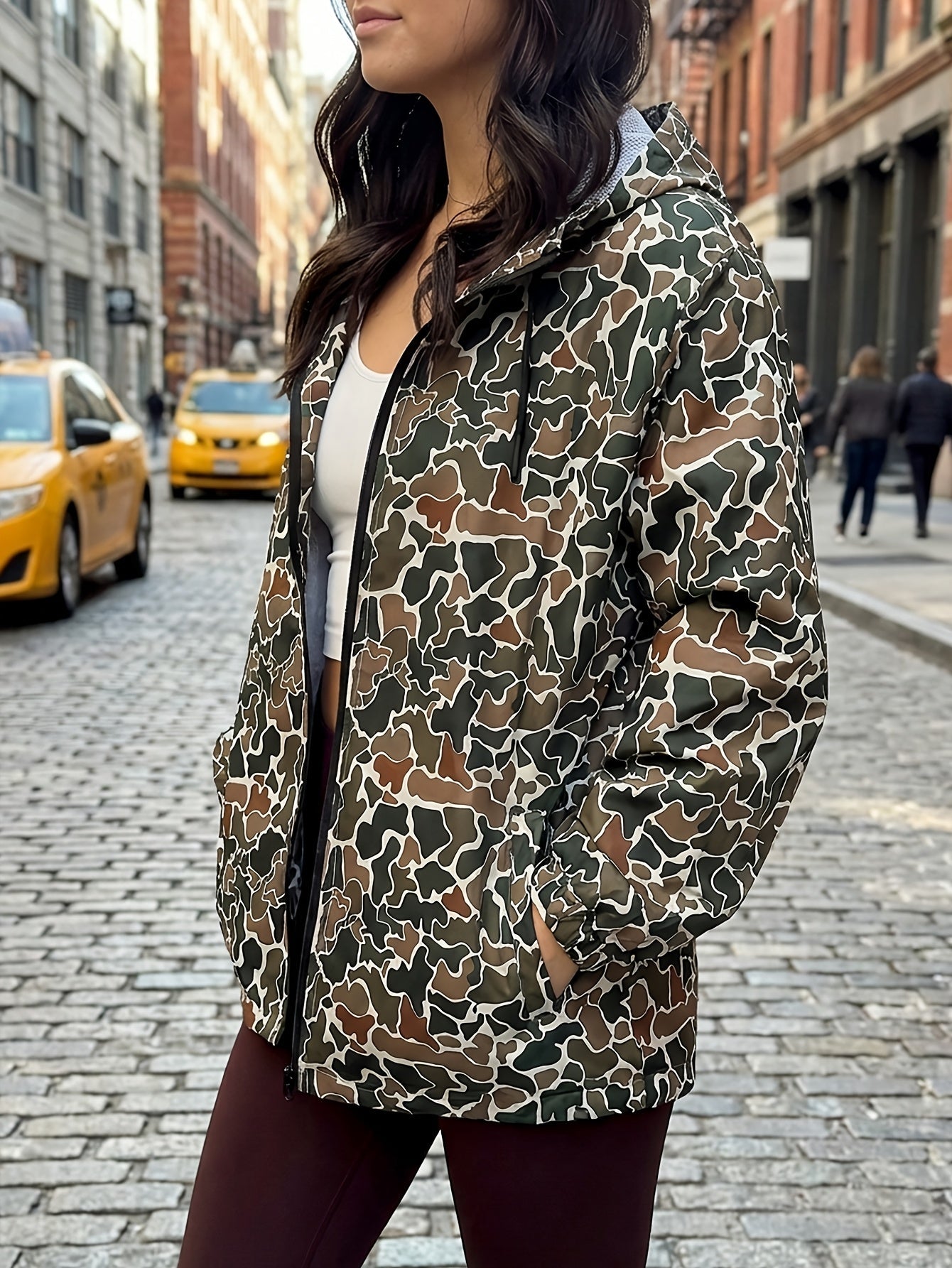 Women's Windproof Graphic Pullover Hoodie detail view