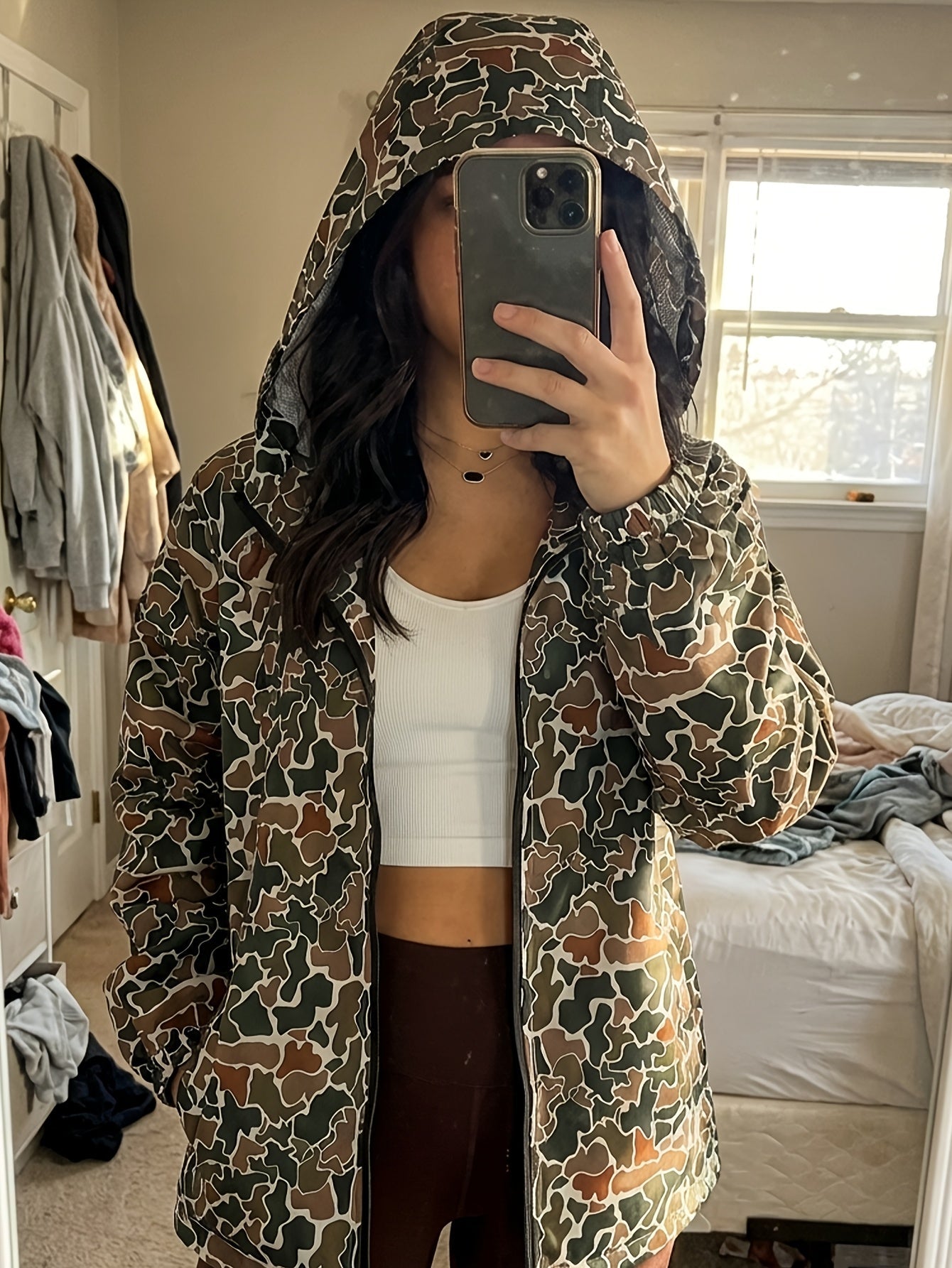 Women's Windproof Graphic Pullover Hoodie detail view