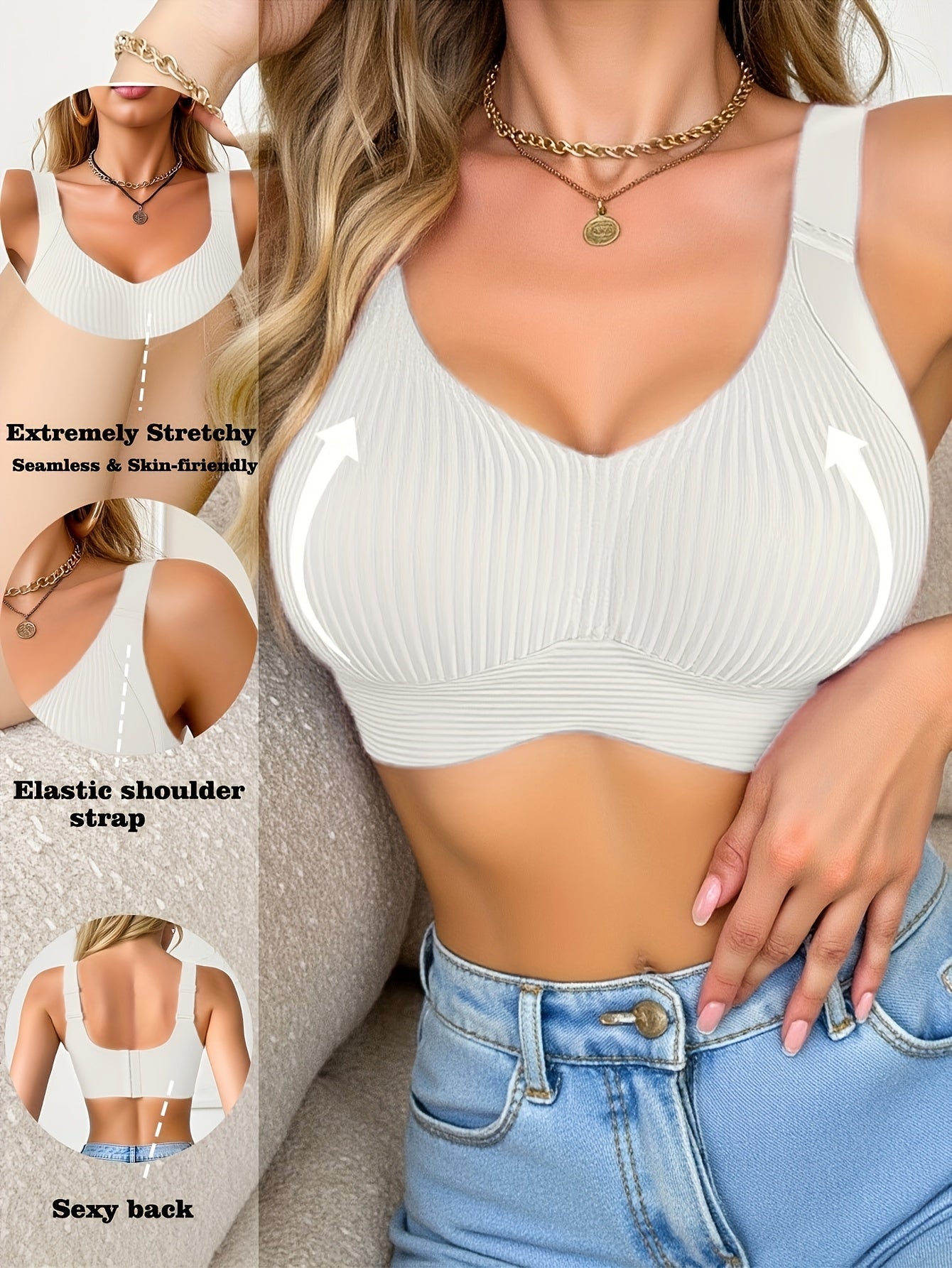 Women's Wireless Bra - Fixed Padding, Everyday Support – view 13