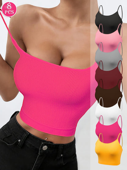 Women's Wireless Bra - Sleeveless – 8pcs Multi-color – view 2