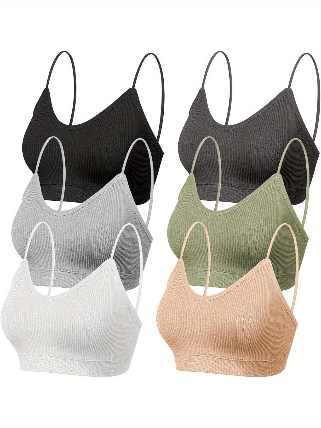 Women's Wireless Bra - Sleeveless – Light Green V-Neck – view 3