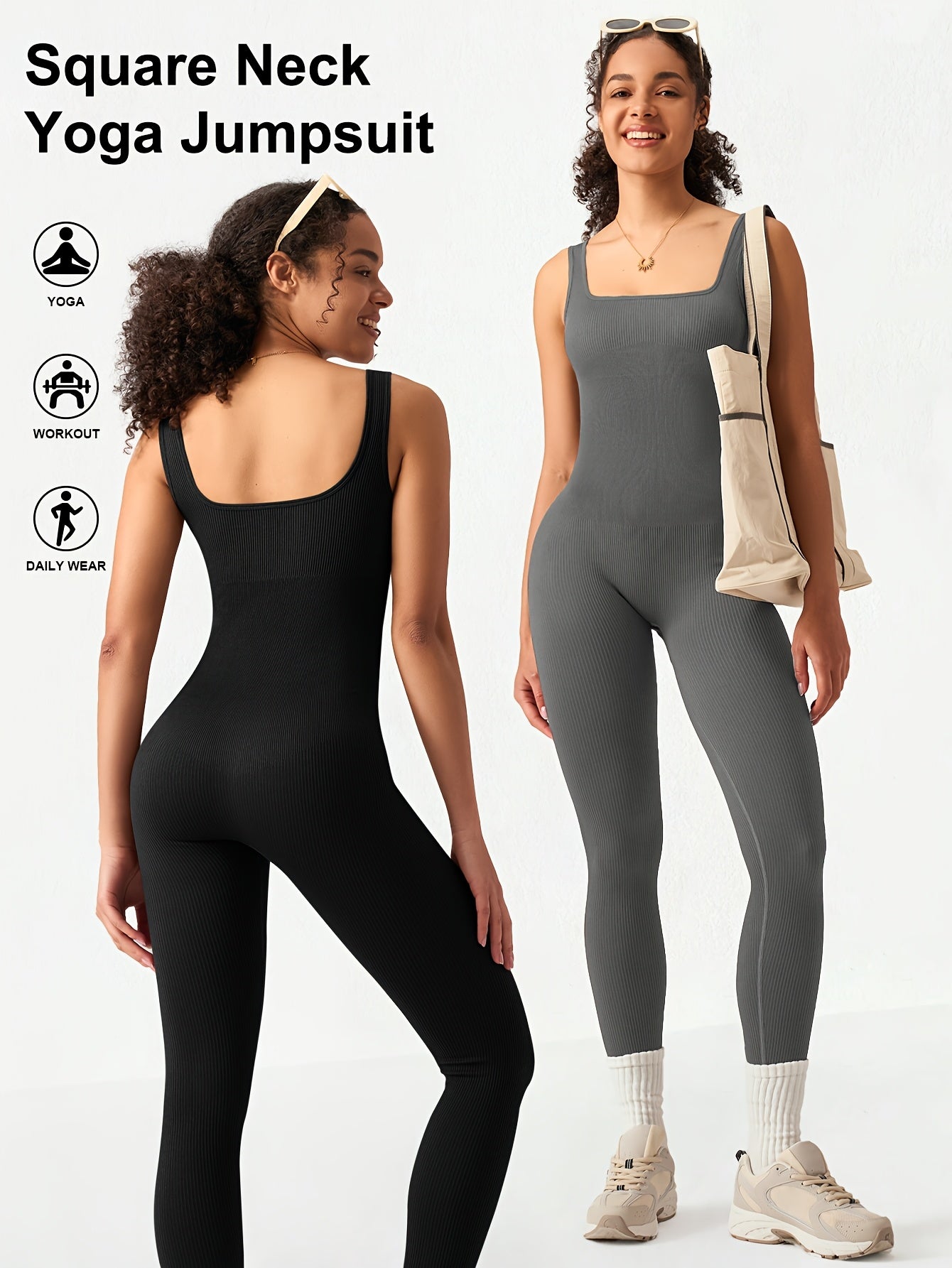 Women's Workout Jumpsuit - Full Length detail view