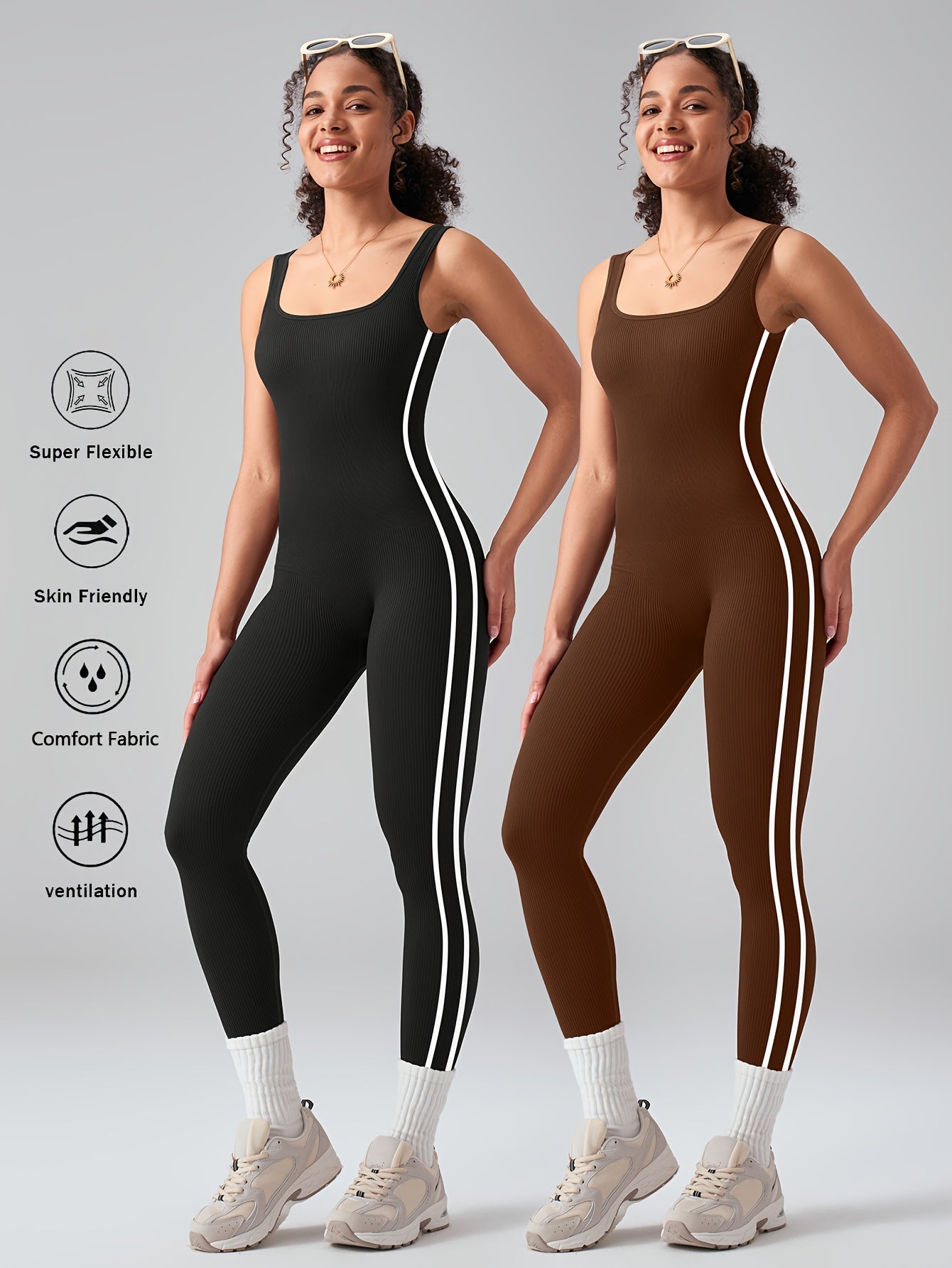 Women's Workout Jumpsuit - Full Length detail view