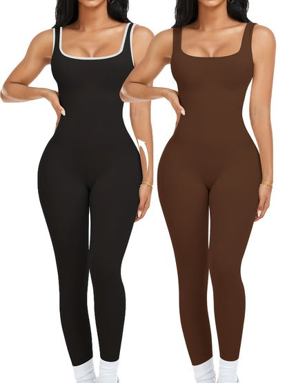 Women's Workout Jumpsuit - Full Length – Black option – view 6