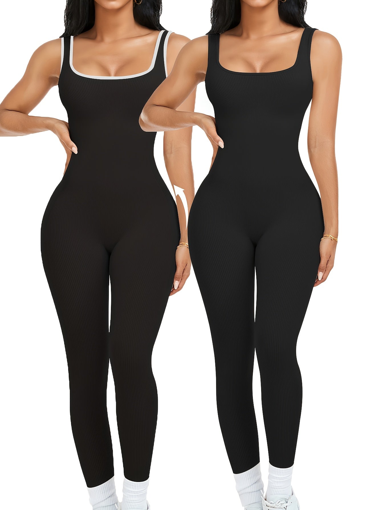 Women's Workout Jumpsuit - Full Length – Black option – view 9