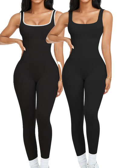 Women's Workout Jumpsuit - Full Length – Black option – view 9