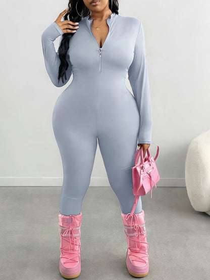 Women's Workout Jumpsuit - Full Length Zip Detail – view 6