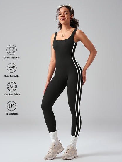 Women's Workout Jumpsuit - Square Neck Full Length – view 5
