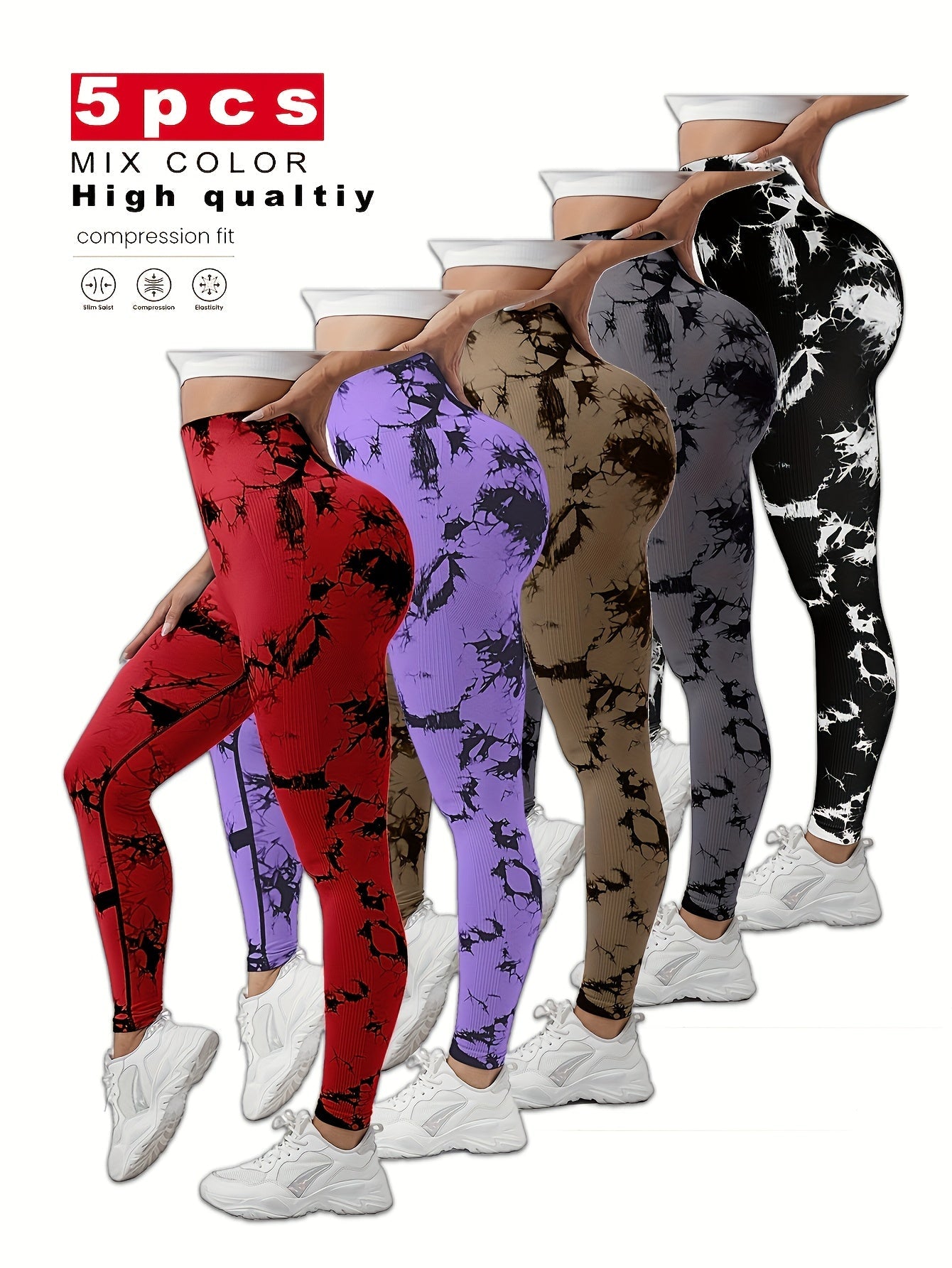 Women's Workout Leggings - 01bk+10ye+11co+13pu+1 Sculpting Detail – main product image