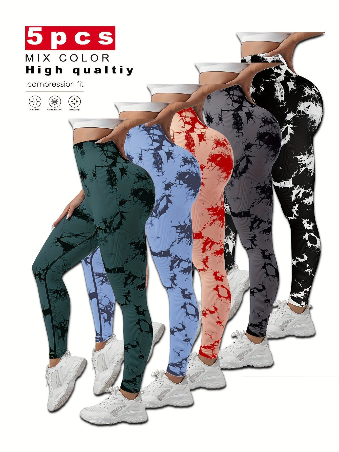 Women's Workout Leggings - 01bk+10ye+11co+13pu+1 Sculpting Detail detail view