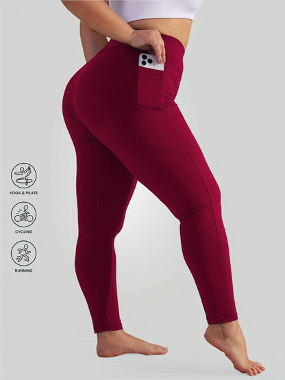 Women's Workout Leggings - 1 Black 1 Navy Blue 1 Wine Red Pockets – view 10