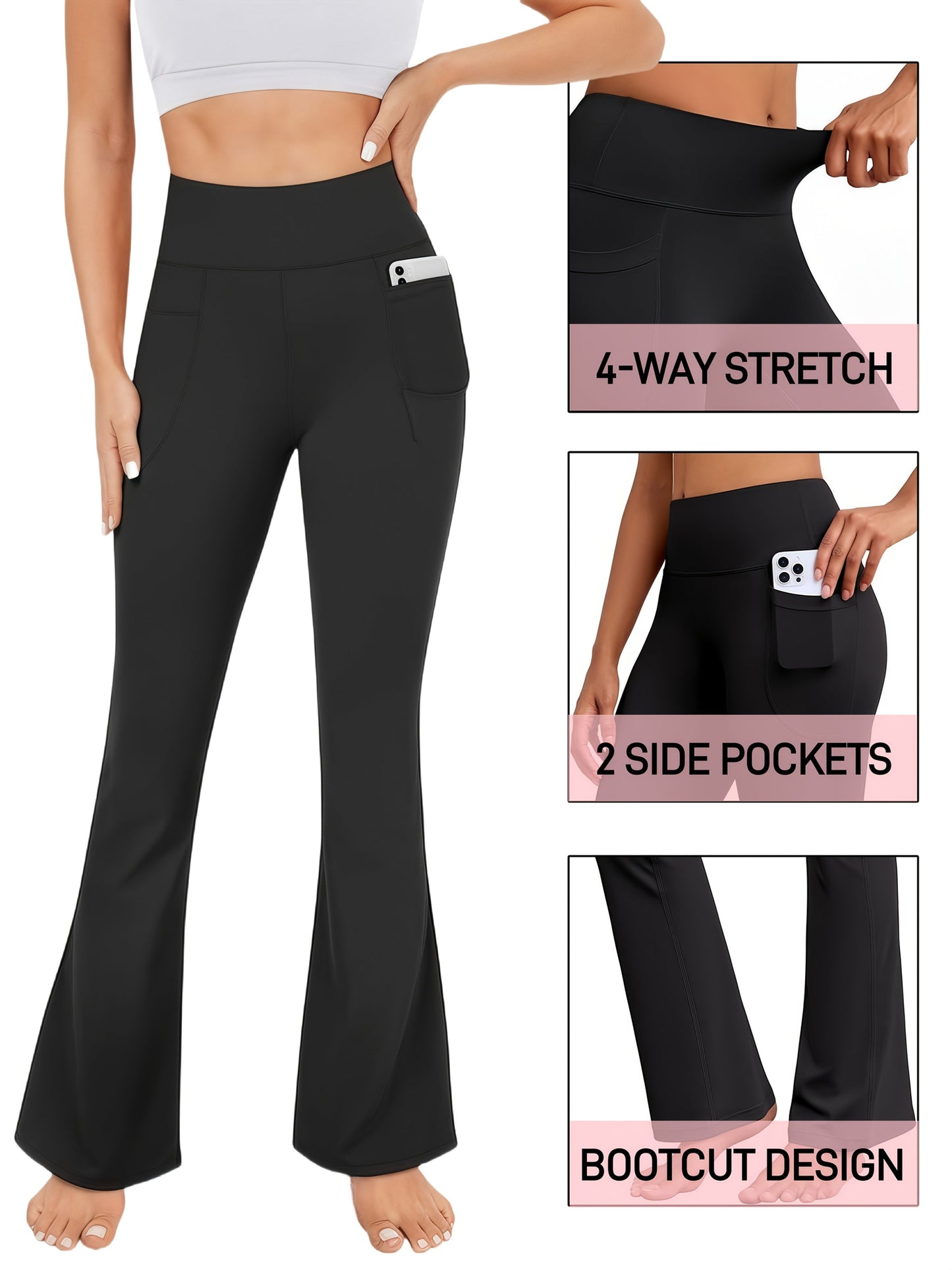 Women's Workout Leggings - 3-Pack High-Waist detail view