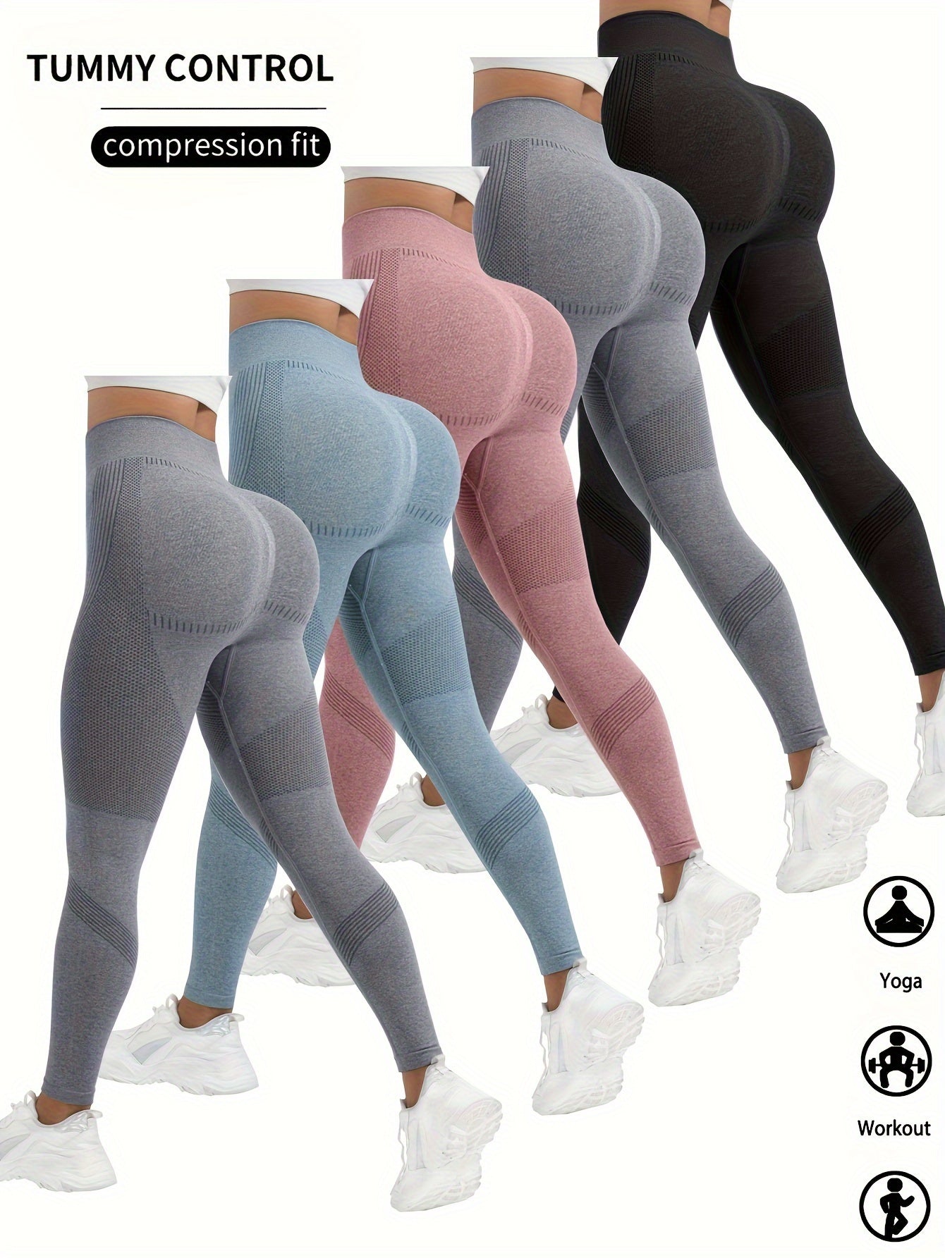 Women's Workout Leggings - 5-Pack High-Waist detail view