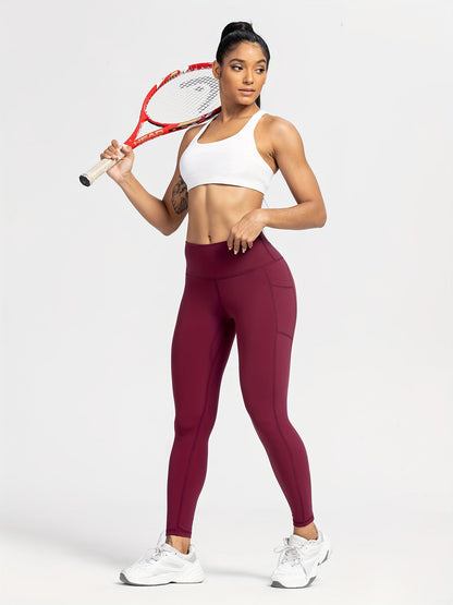 Women's Workout Leggings - Black Pockets detail view