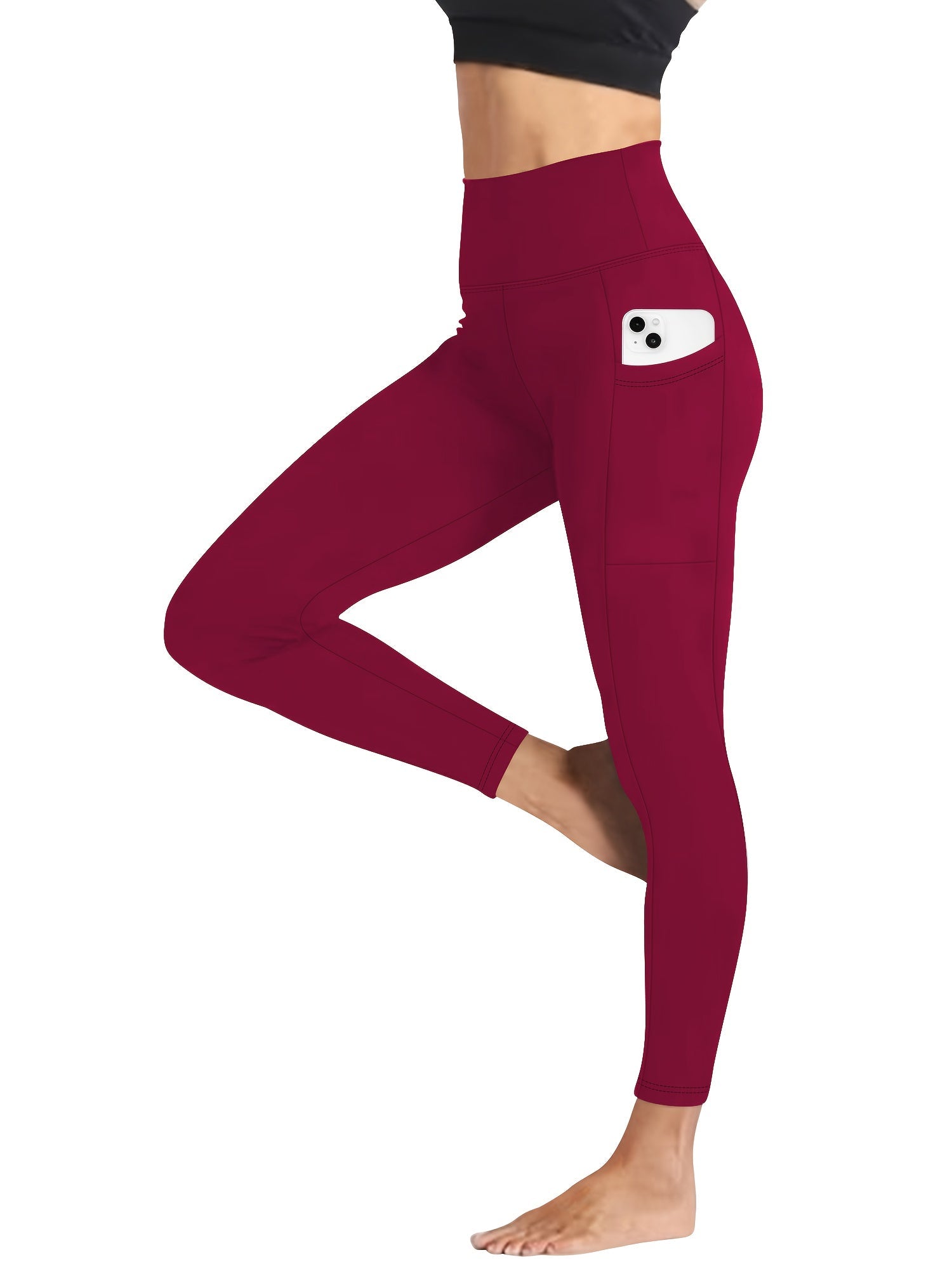 Women's Workout Leggings - Black Tummy Control – view 5