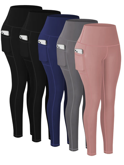 Women's Workout Leggings - Blue Leopard Print + Light Blue + Green + Wine Red + Black – Blue option – view 15