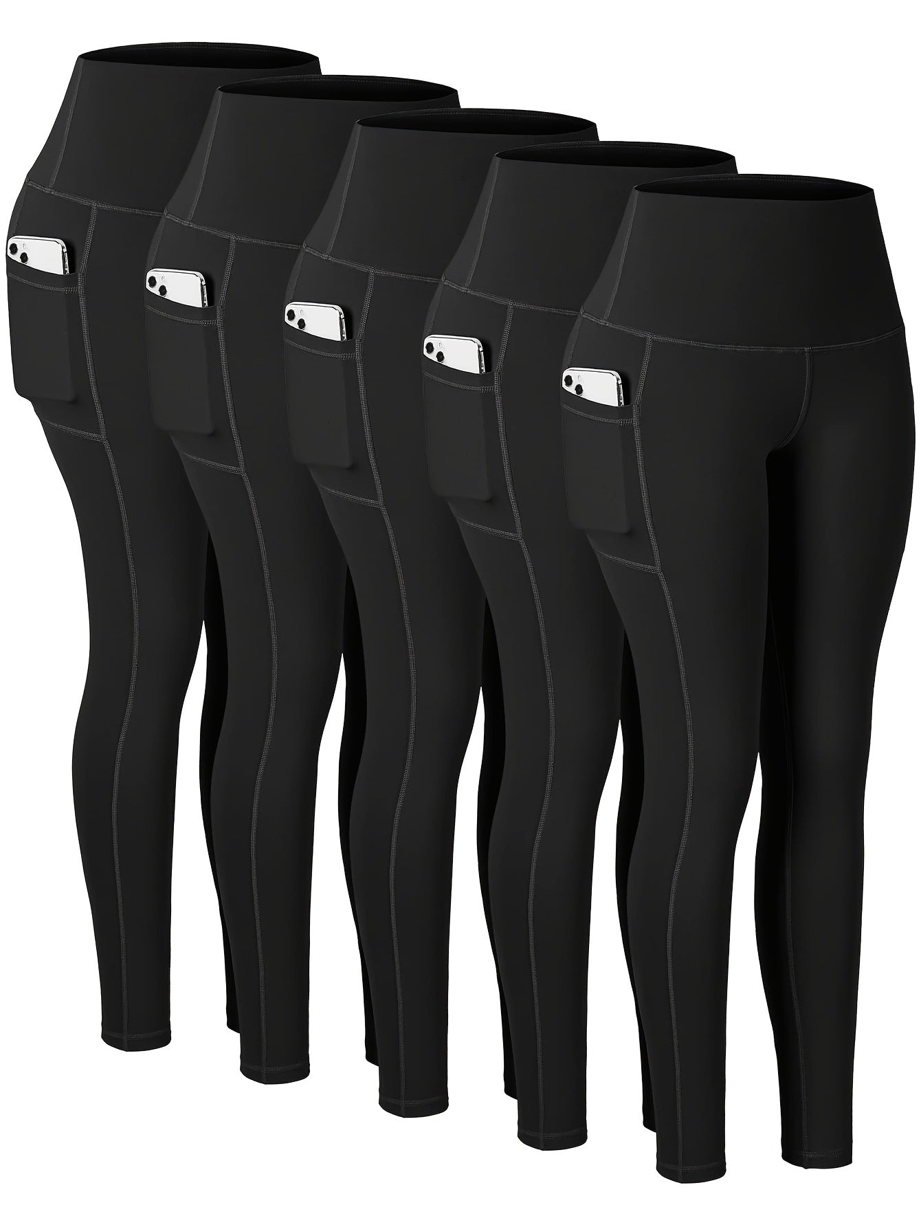 Women's Workout Leggings - Combination Of Four Pockets detail view