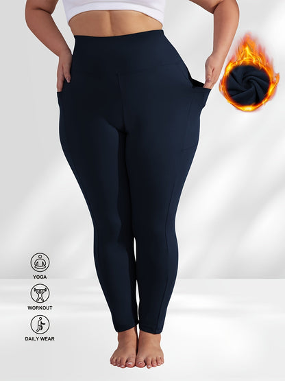 Women's Workout Leggings - Elastic Waist Pockets detail view