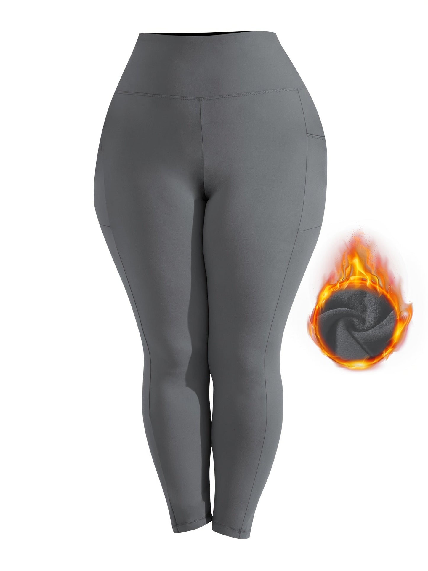 Women's Workout Leggings - Elastic Waist Pockets detail view