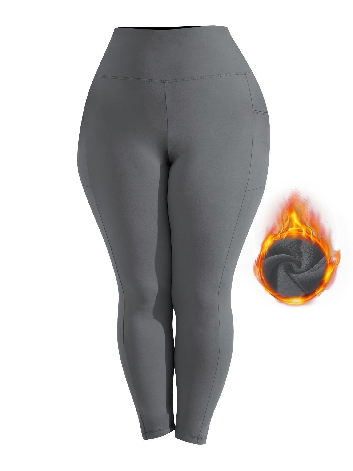 Women's Workout Leggings - Elastic Waist Pockets detail view