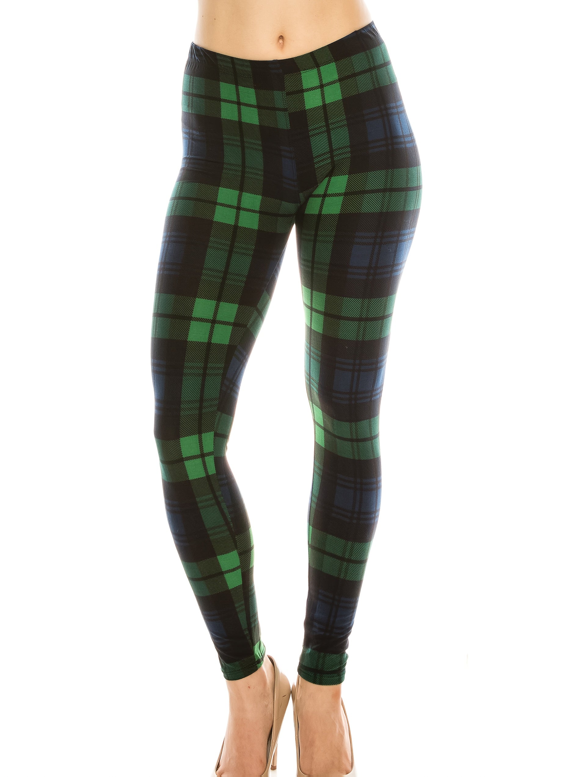 Women's Workout Leggings - Elastic Waist Printed detail view