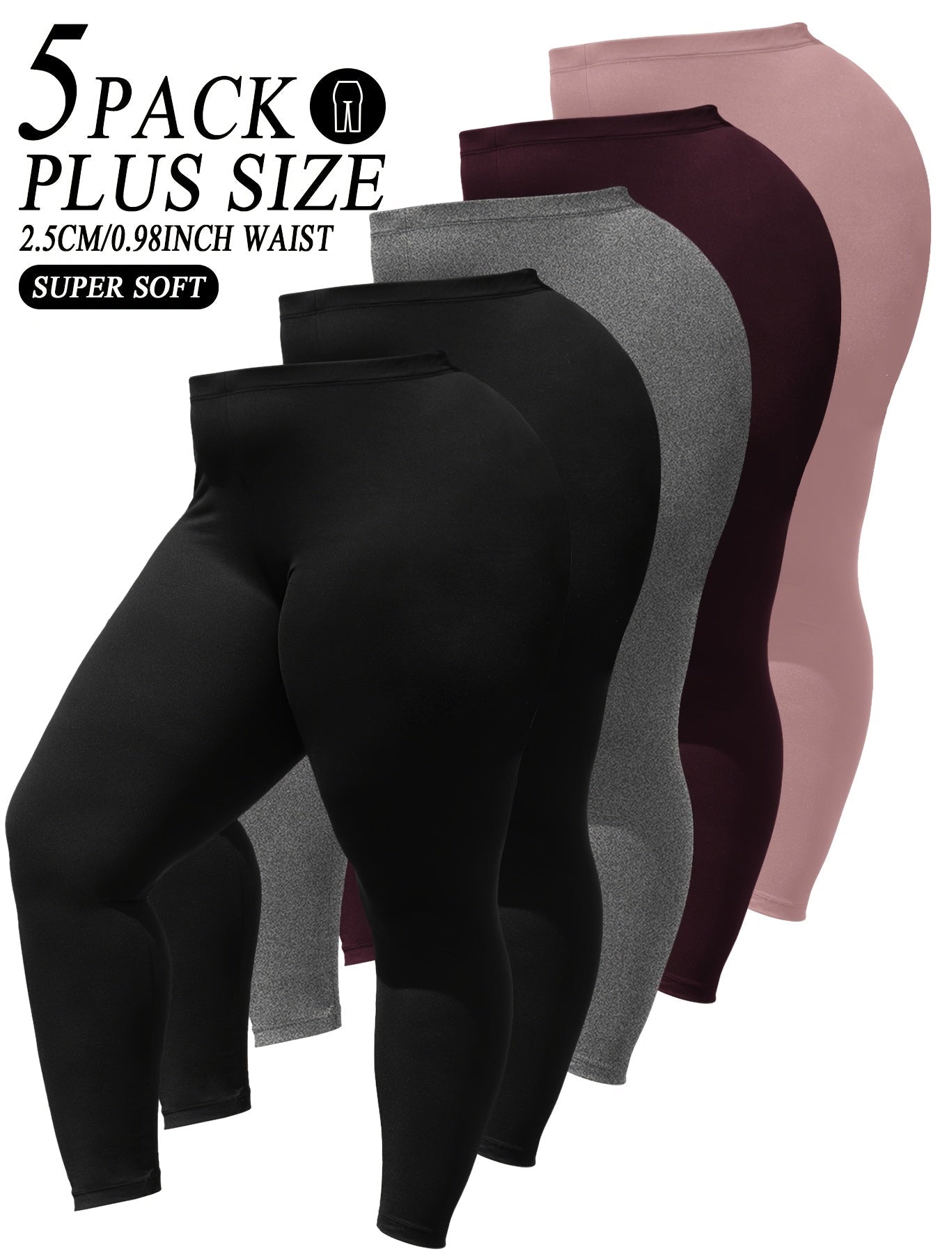 Women's Workout Leggings - Elastic Waist Slim Fit detail view