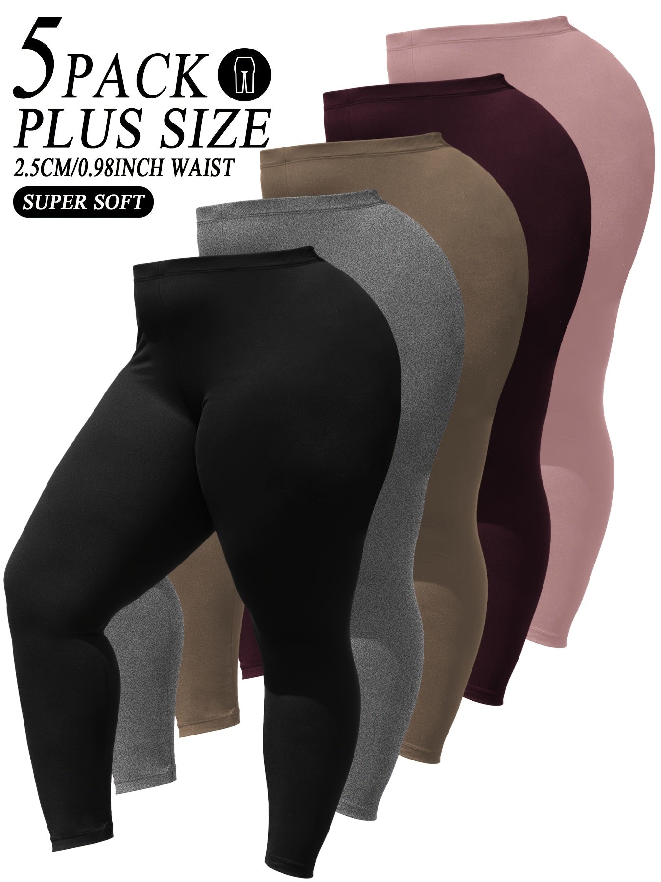Women's Workout Leggings - Elastic Waist Slim Fit detail view