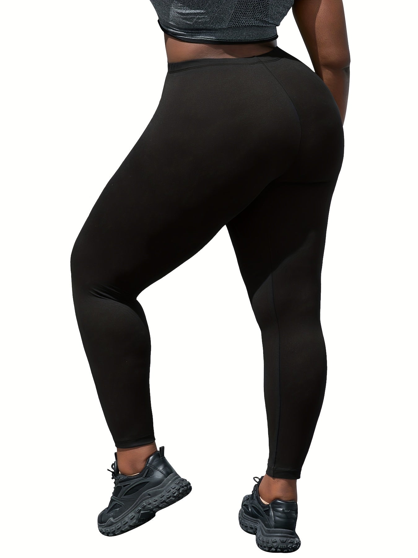 Women's Workout Leggings - Elastic Waist Slim Fit detail view