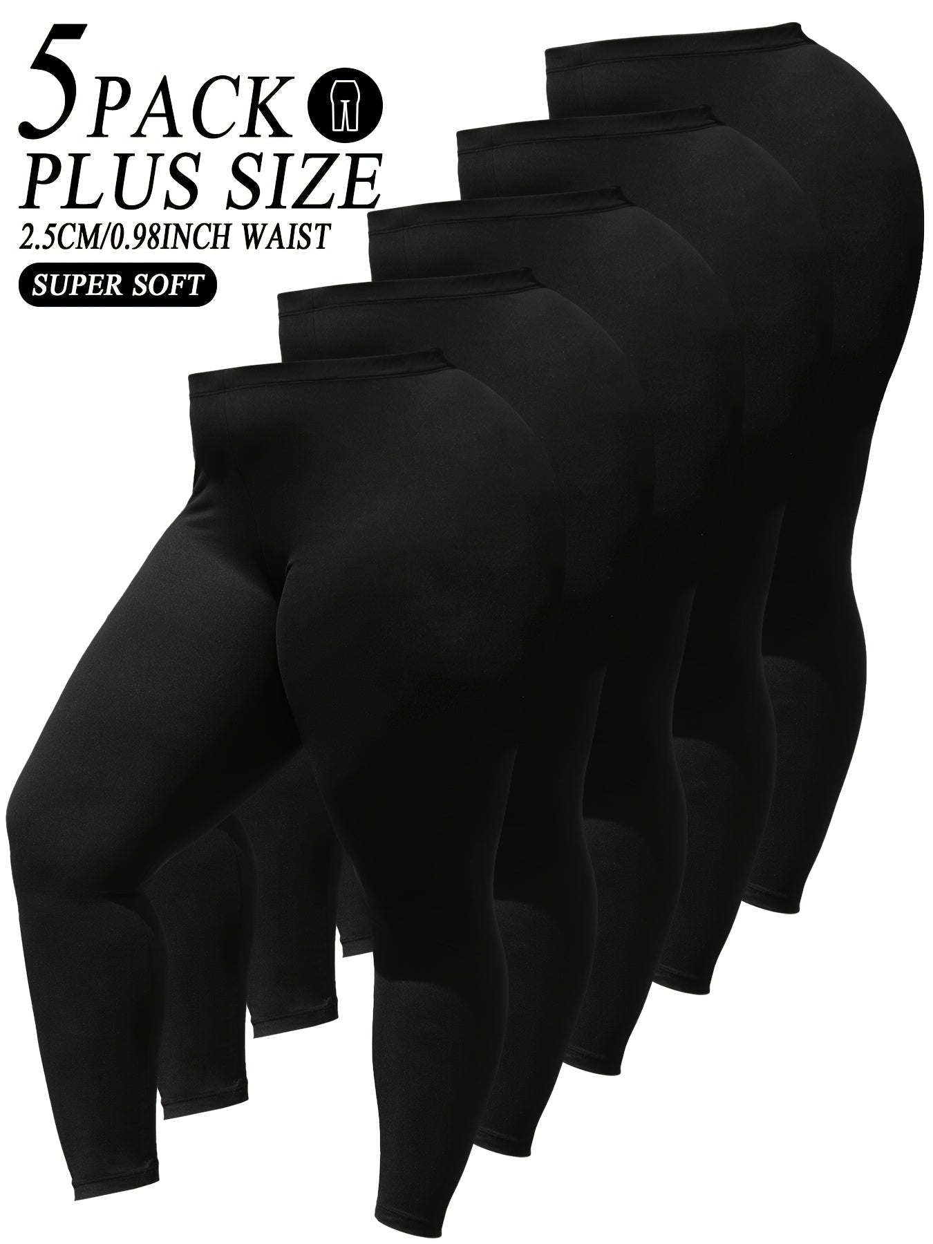 Women's Workout Leggings - Elastic Waist Slim Fit detail view