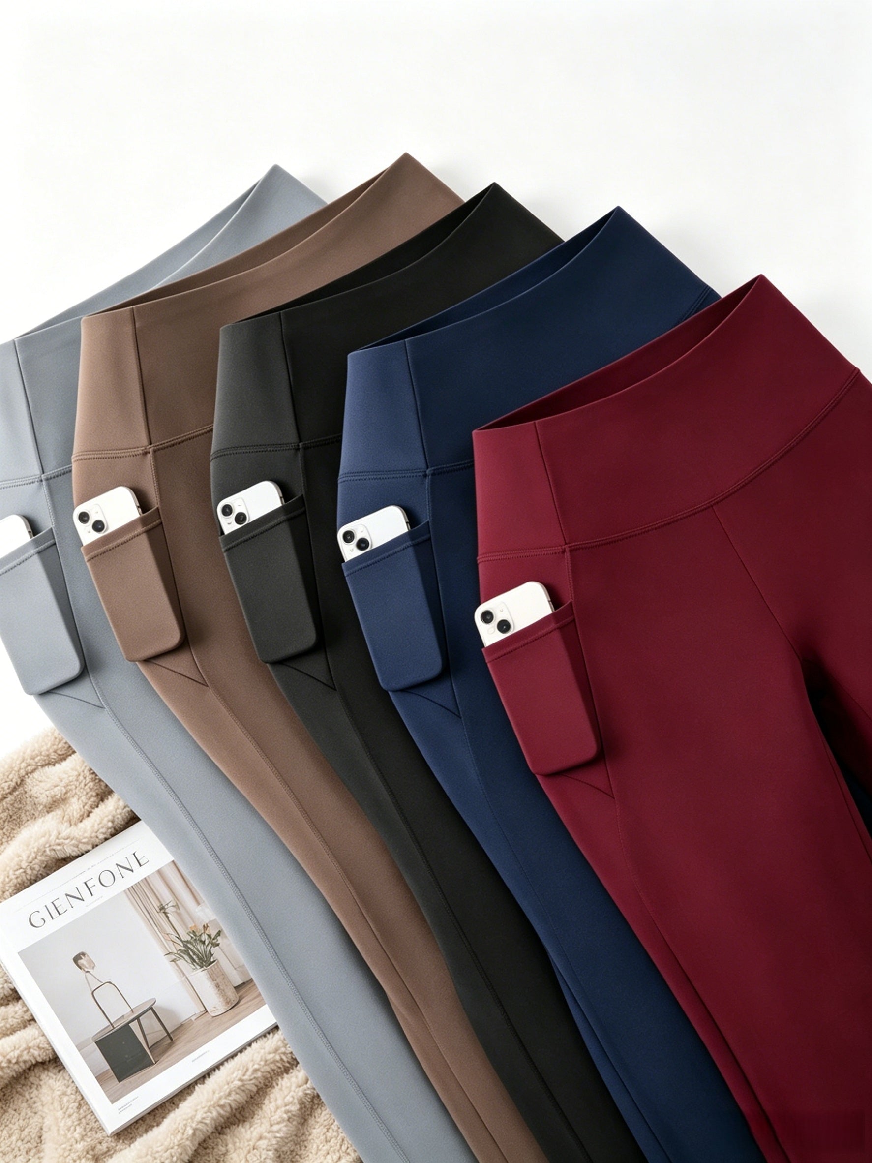 Women's Workout Leggings - Elastic Waist Stretch Fit detail view