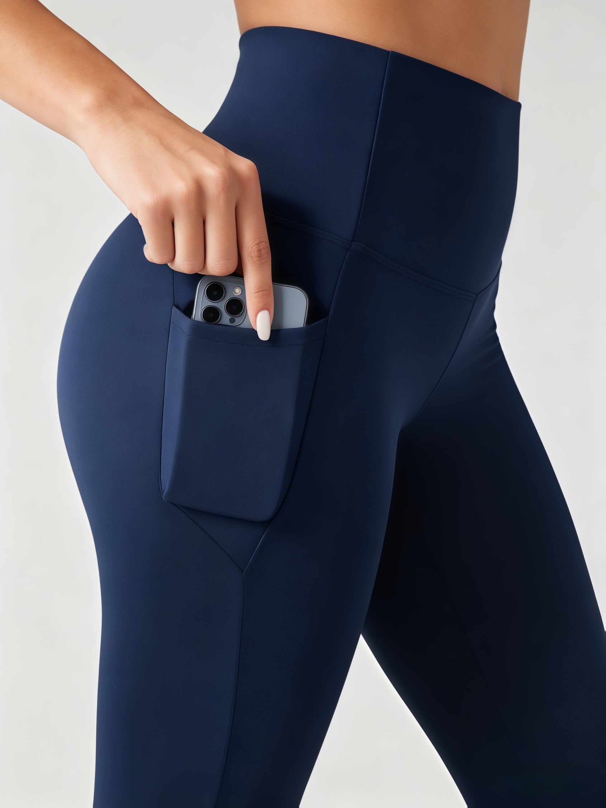 Women's Workout Leggings - Elastic Waist Stretch Fit detail view