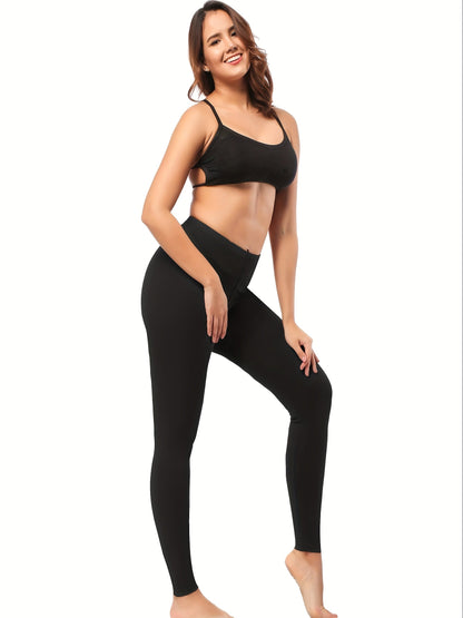 Women's Workout Leggings - Elastic Waist Tummy Control detail view