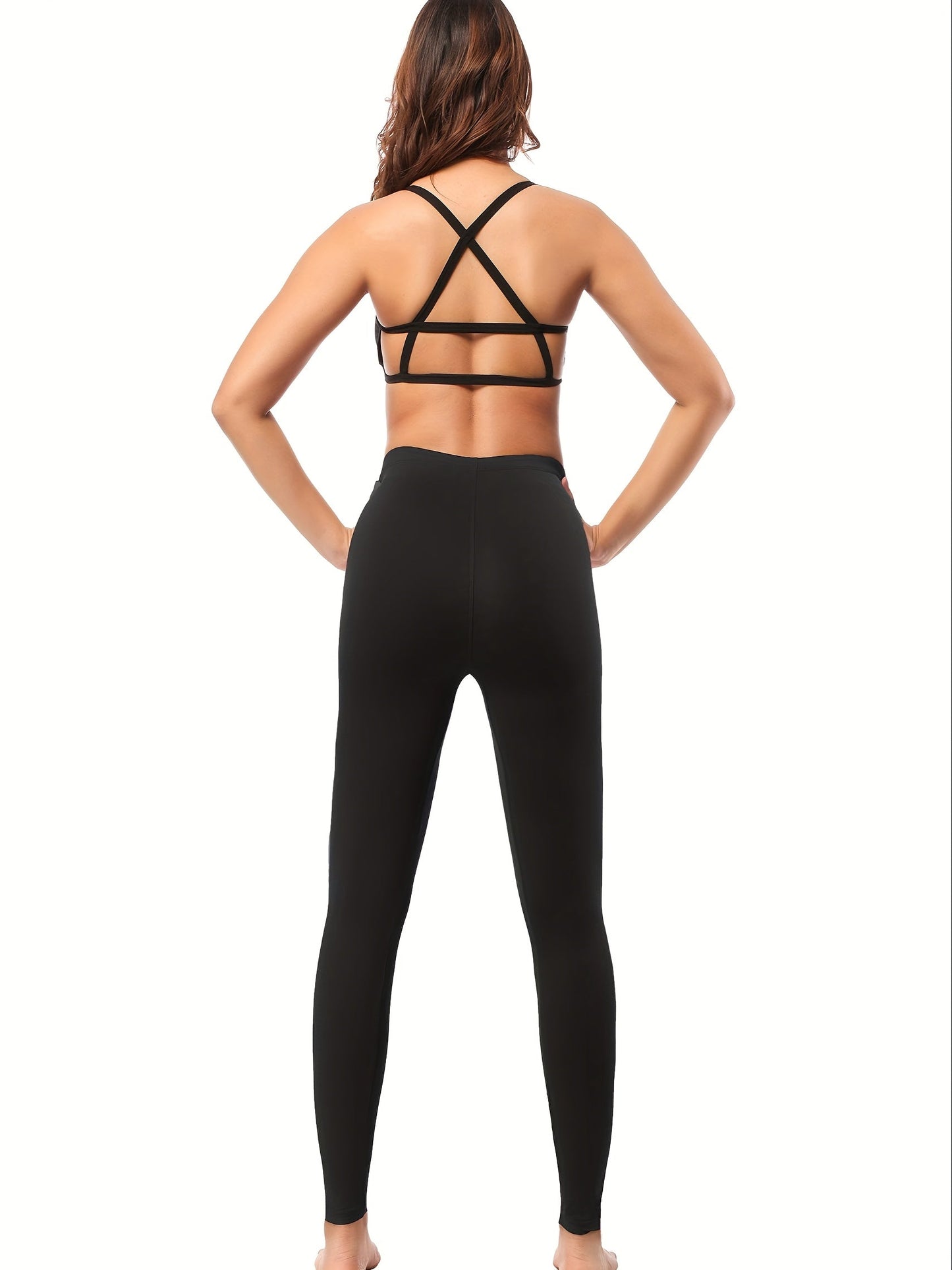 Women's Workout Leggings - Elastic Waist Tummy Control detail view