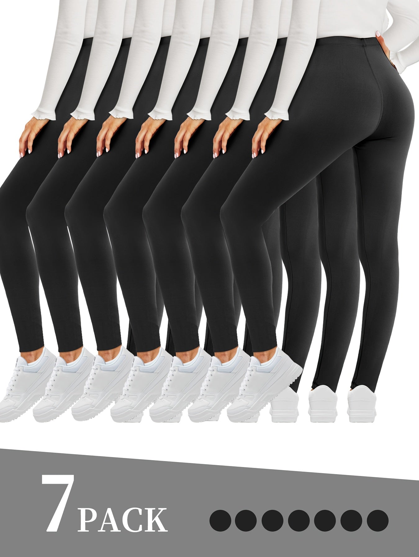 Women's Workout Leggings - Elastic Waist Tummy Control detail view