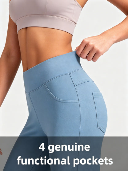 Women's Workout Leggings - High-Waist Pockets detail view