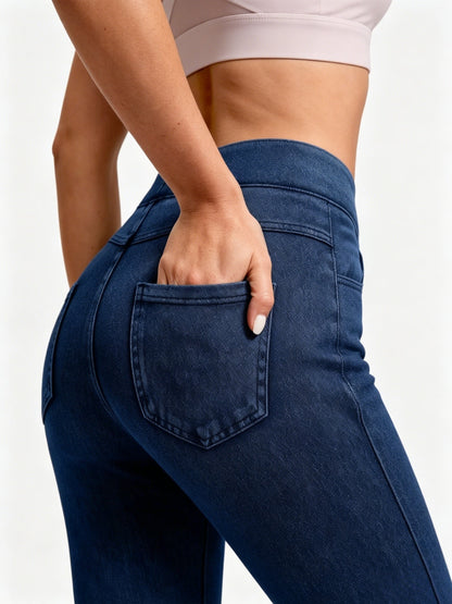 Women's Workout Leggings - High-Waist Pockets detail view