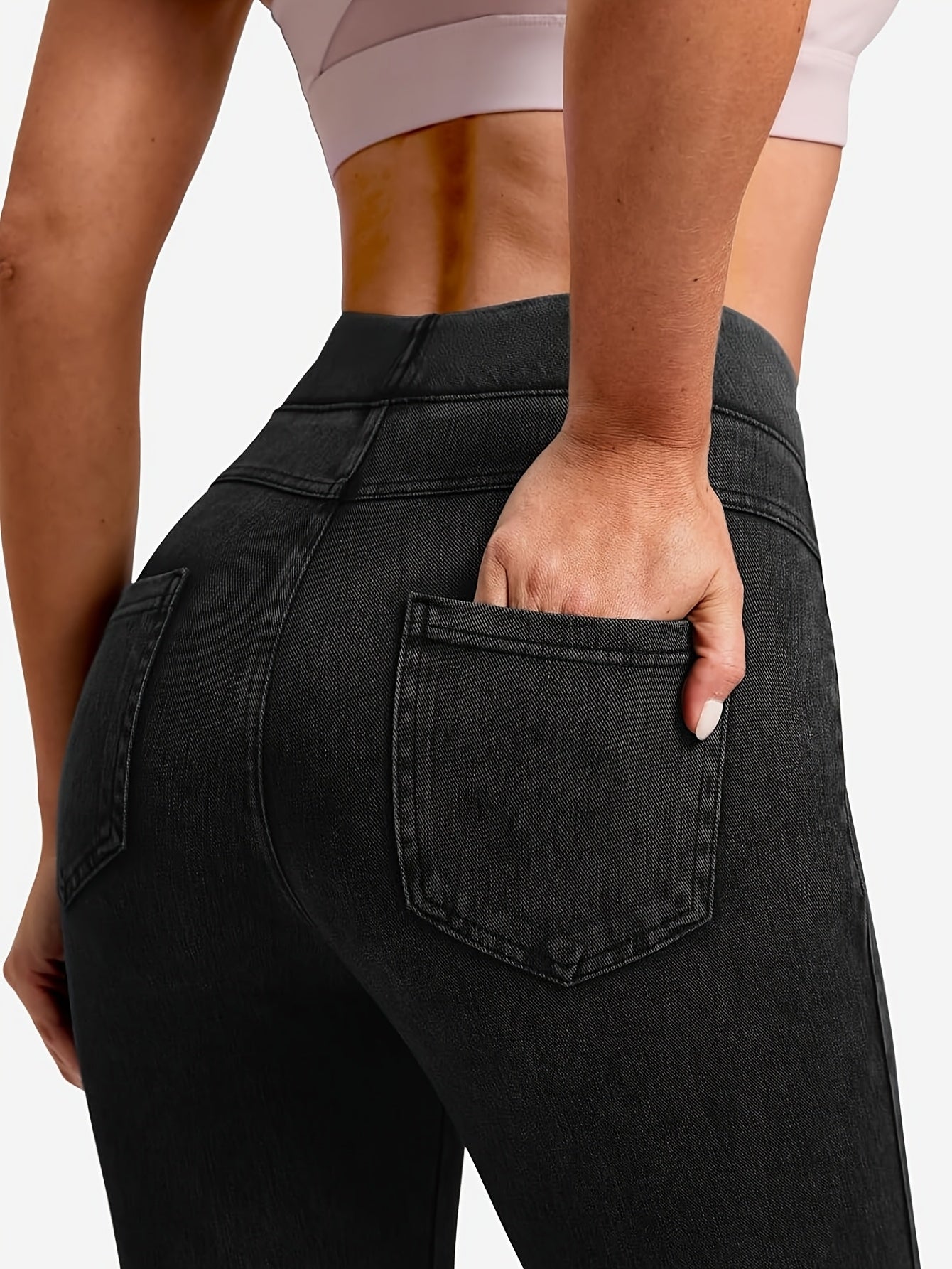 Women's Workout Leggings - High-Waist Pockets – Black option – view 4