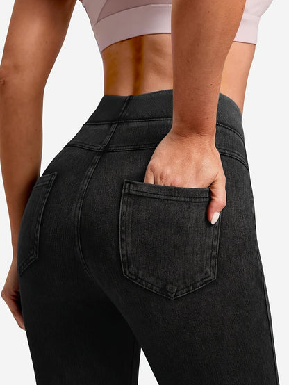 Women's Workout Leggings - High-Waist Pockets – Black option – view 4