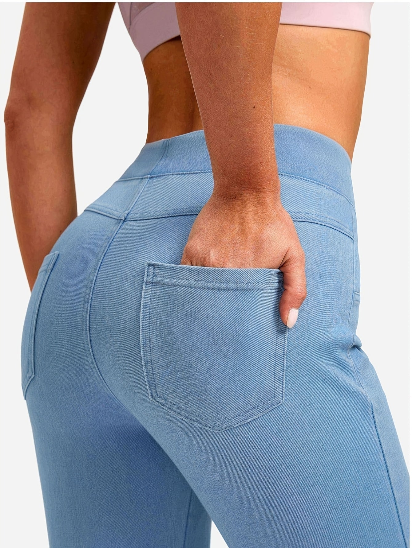 Women's Workout Leggings - High-Waist Pockets – Black option – view 5