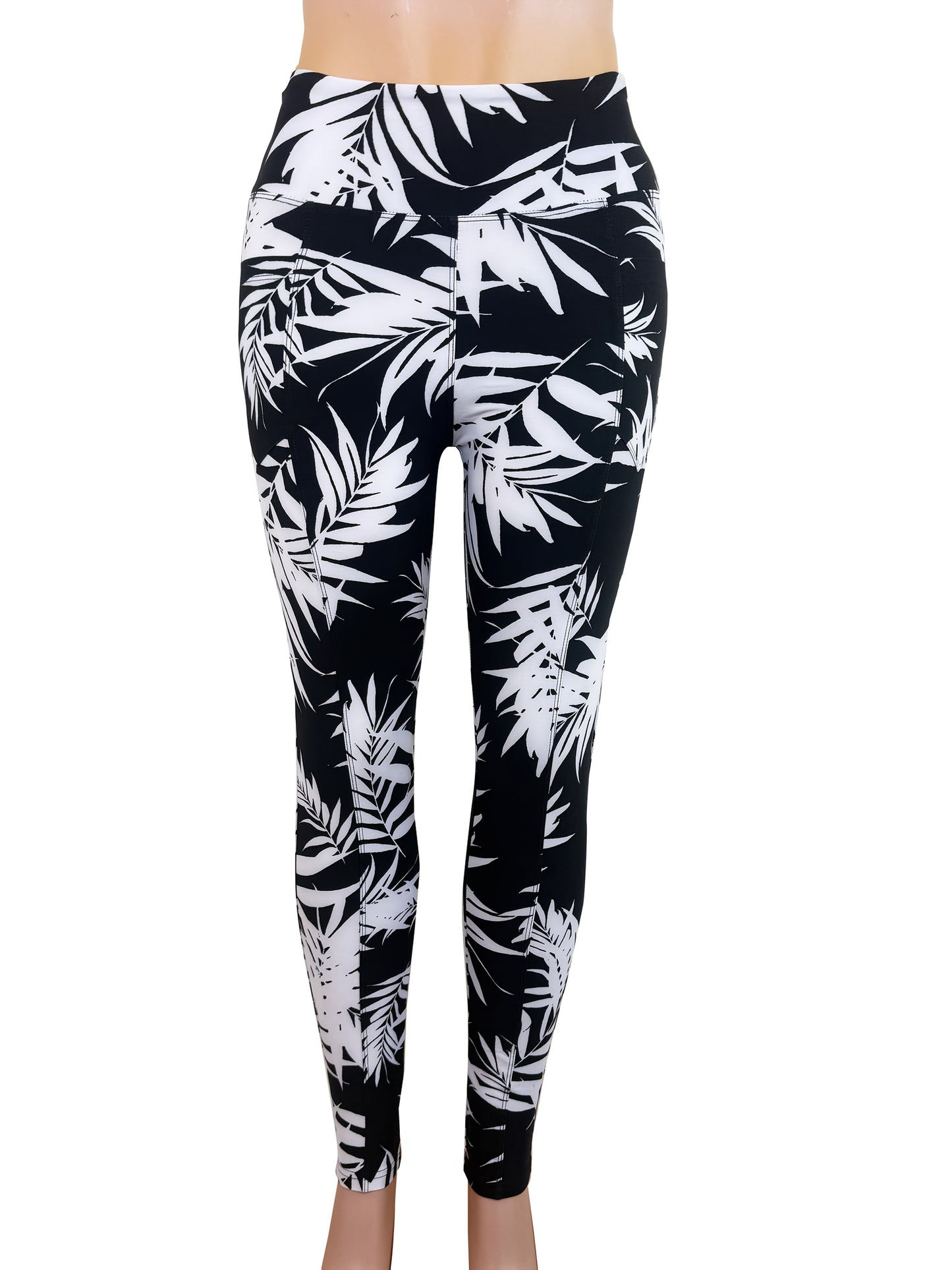 Women's Workout Leggings - High-Waist Printed detail view