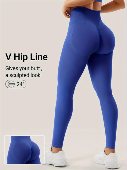 Women's Workout Leggings - High-Waist Sculpting Detail detail view