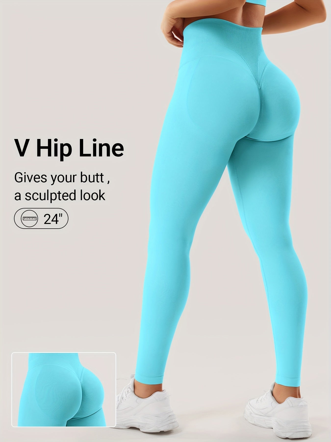 Women's Workout Leggings - High-Waist Sculpting Detail – pink option – view 6