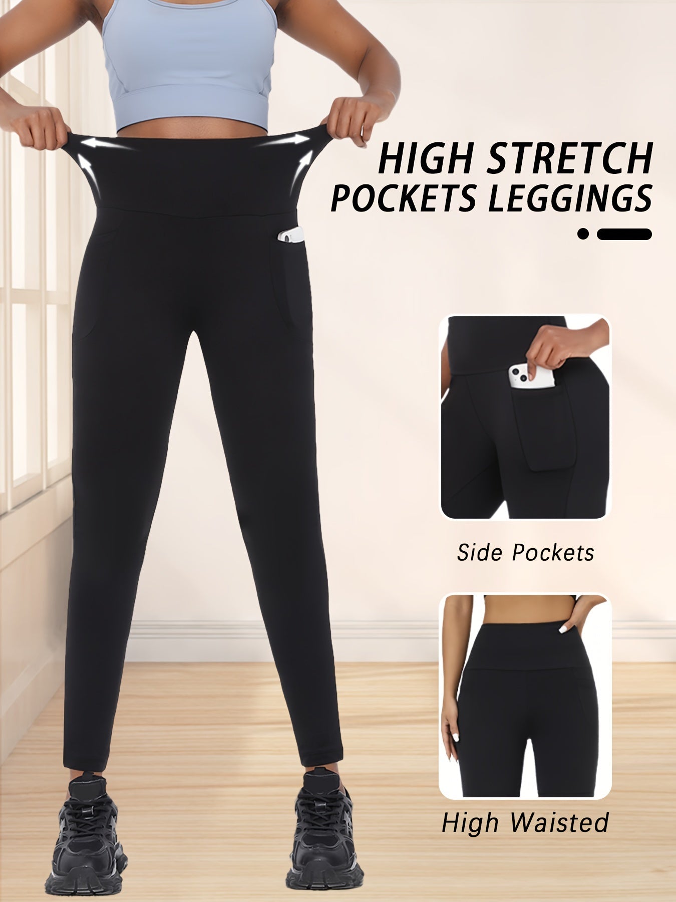 Women's Workout Leggings - Mixed Color 16 Pockets detail view
