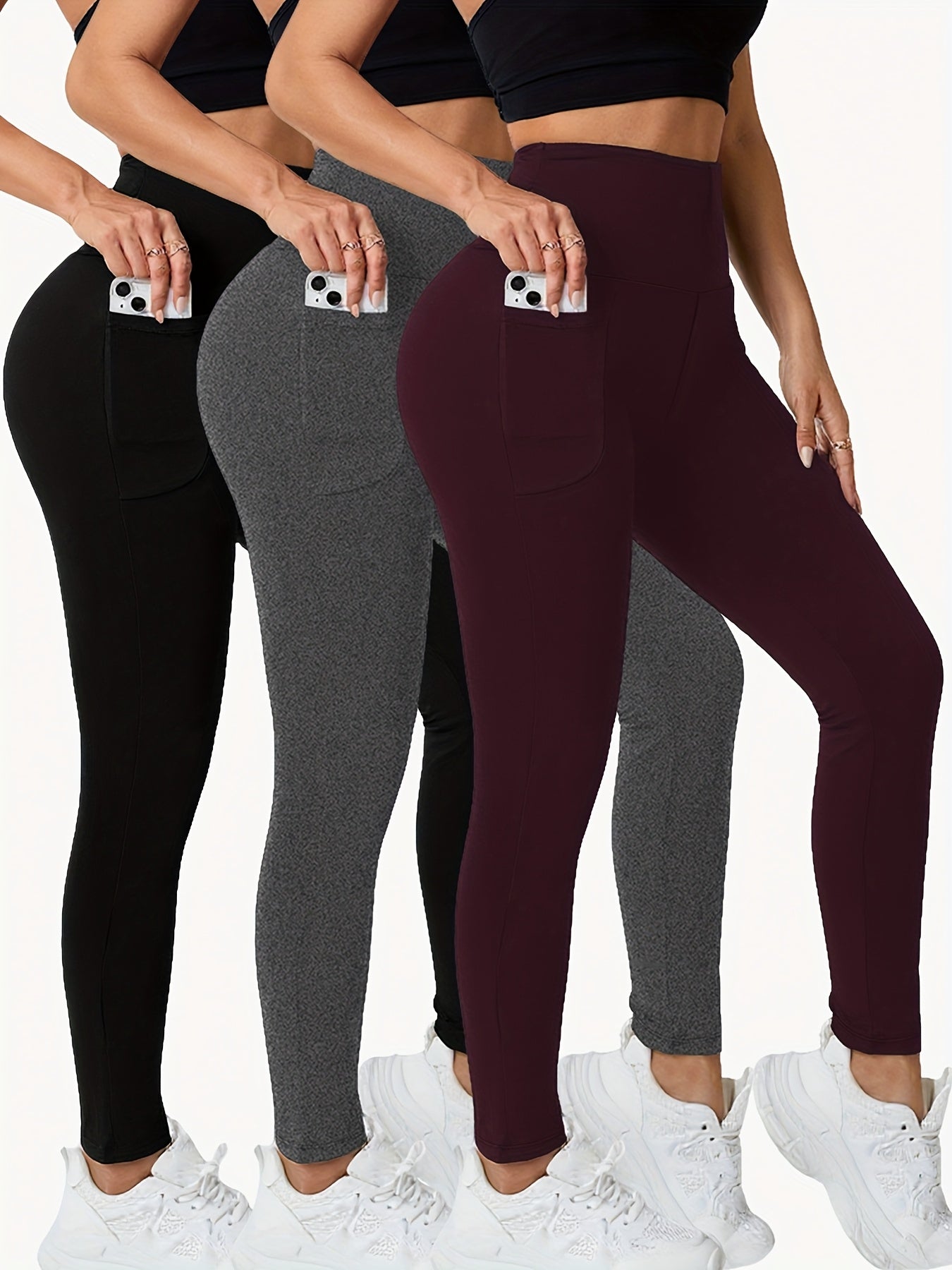 Women's Workout Leggings - Mixed Color 16 Pockets detail view