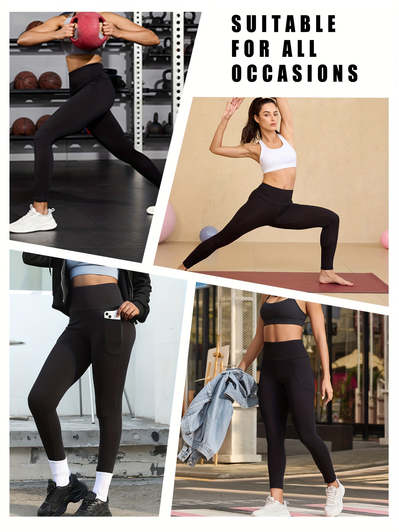 Women's Workout Leggings - Mixed Color 16 Pockets detail view