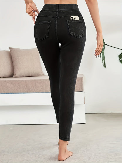 Women's Workout Leggings - Navy Color Pockets – view 3