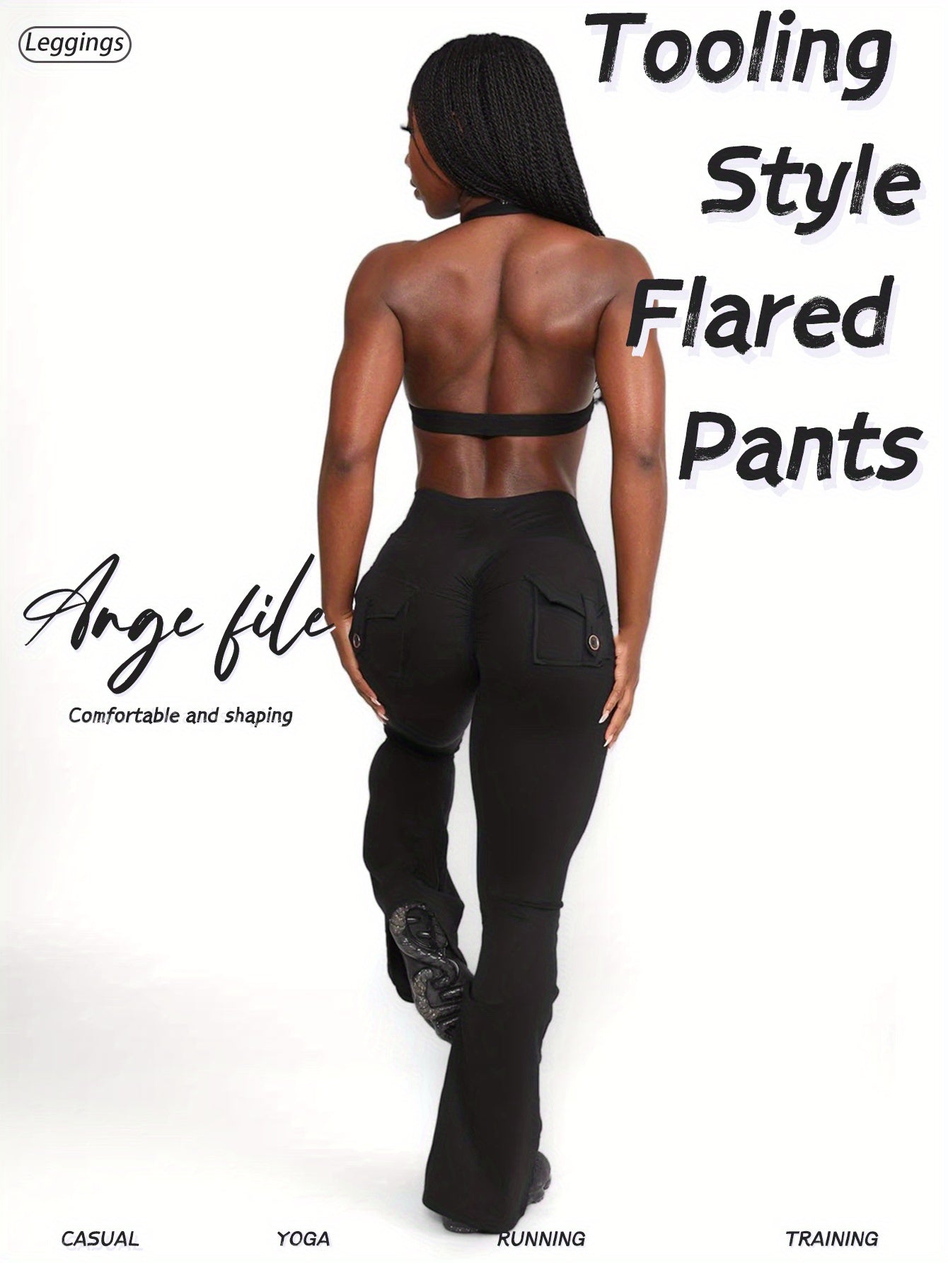 Women's Workout Leggings - Pockets Flared Fit – view 5