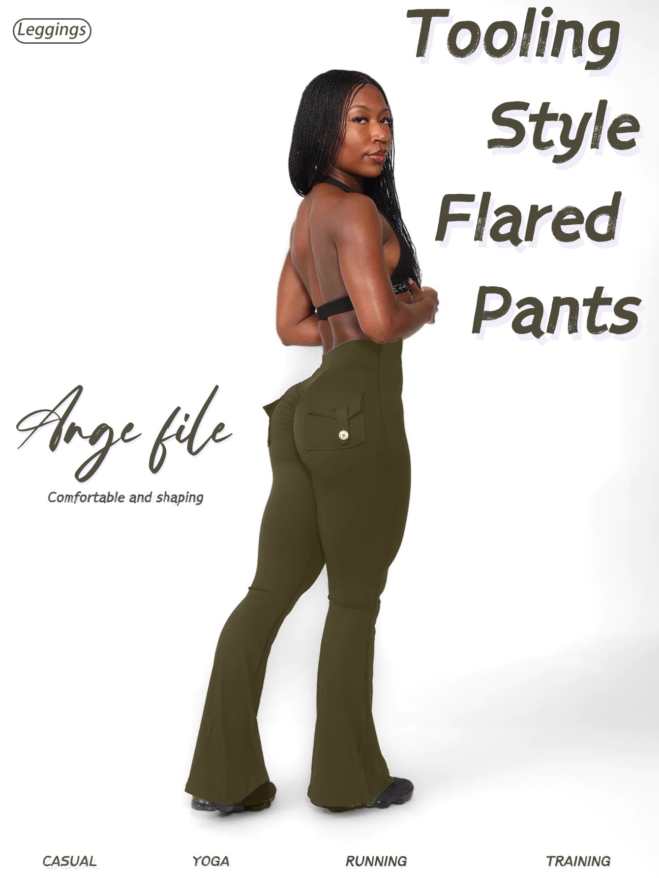 Women's Workout Leggings - Pockets Flared Fit – view 11