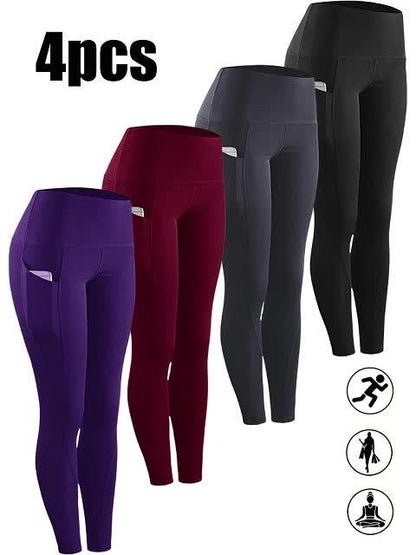 Women's Workout Leggings - Purple, Burgundy, Gray, Black Clean Finish detail view