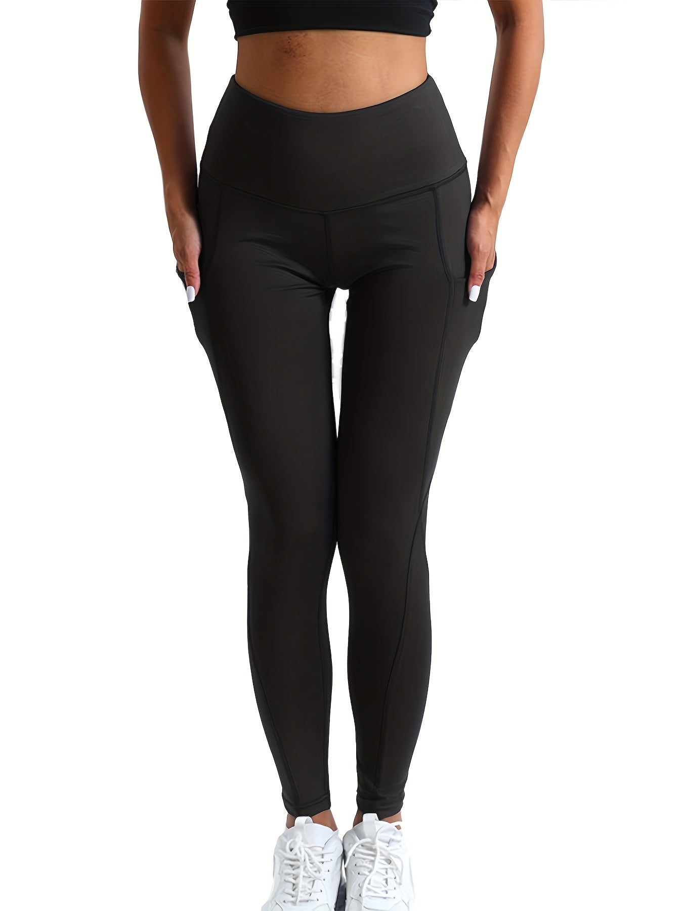 Women's Workout Leggings - Purple, Burgundy, Gray, Black Clean Finish detail view